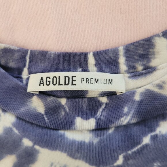 AGOLDE Premium Tie-Dye Baby Tee Top Size M Pink Blue Cotton Short Sleeve - Picture 4 of 7